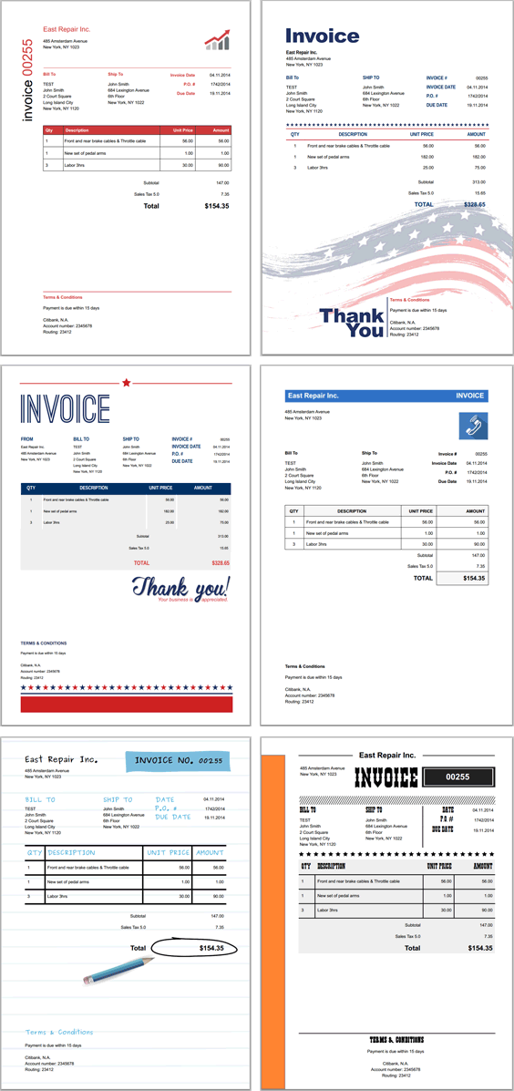 Invoice Template Styles