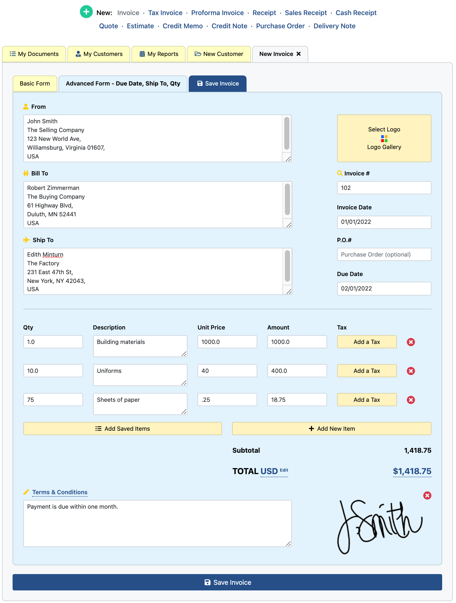 what is an invoice, creating an invoice with Invoice Home