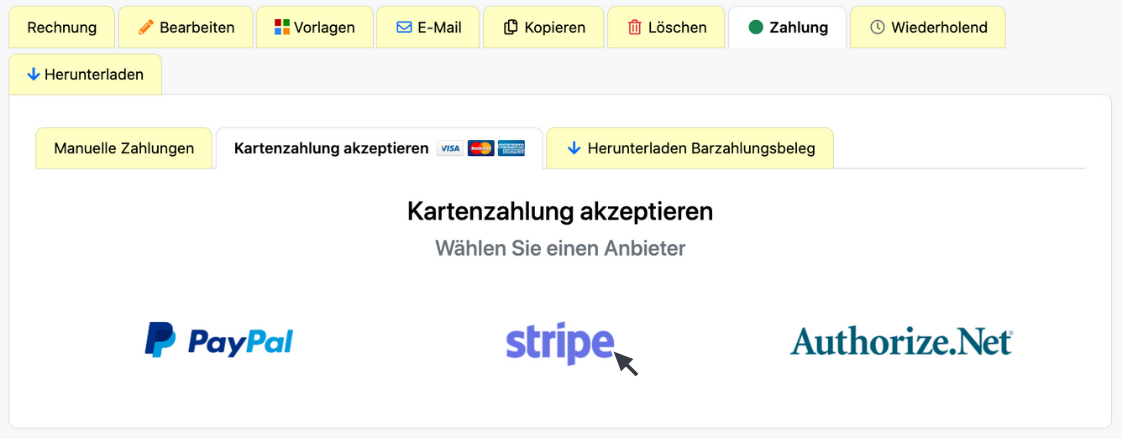 Wählen Sie einen Anbieter Wählen Sie einen Anbieter