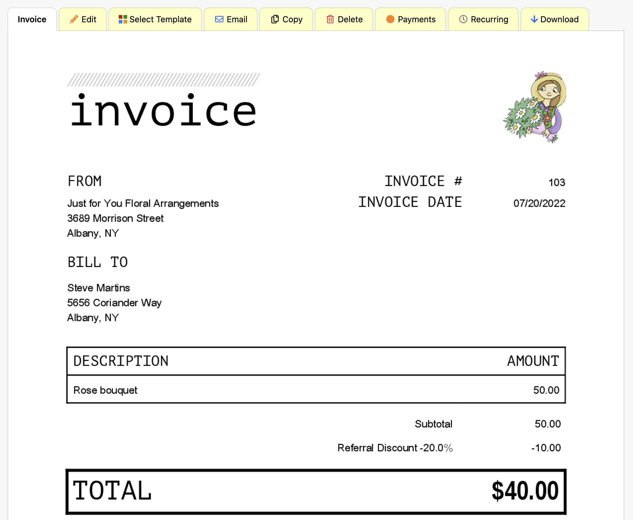 Open Invoice