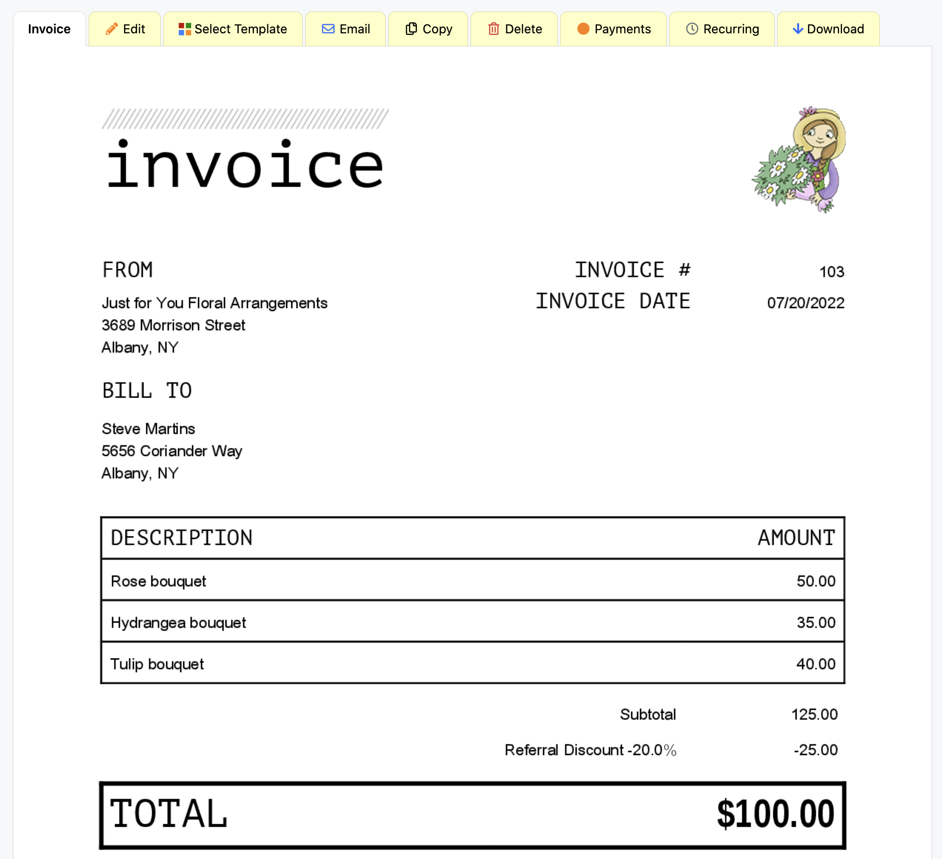 Open Invoice