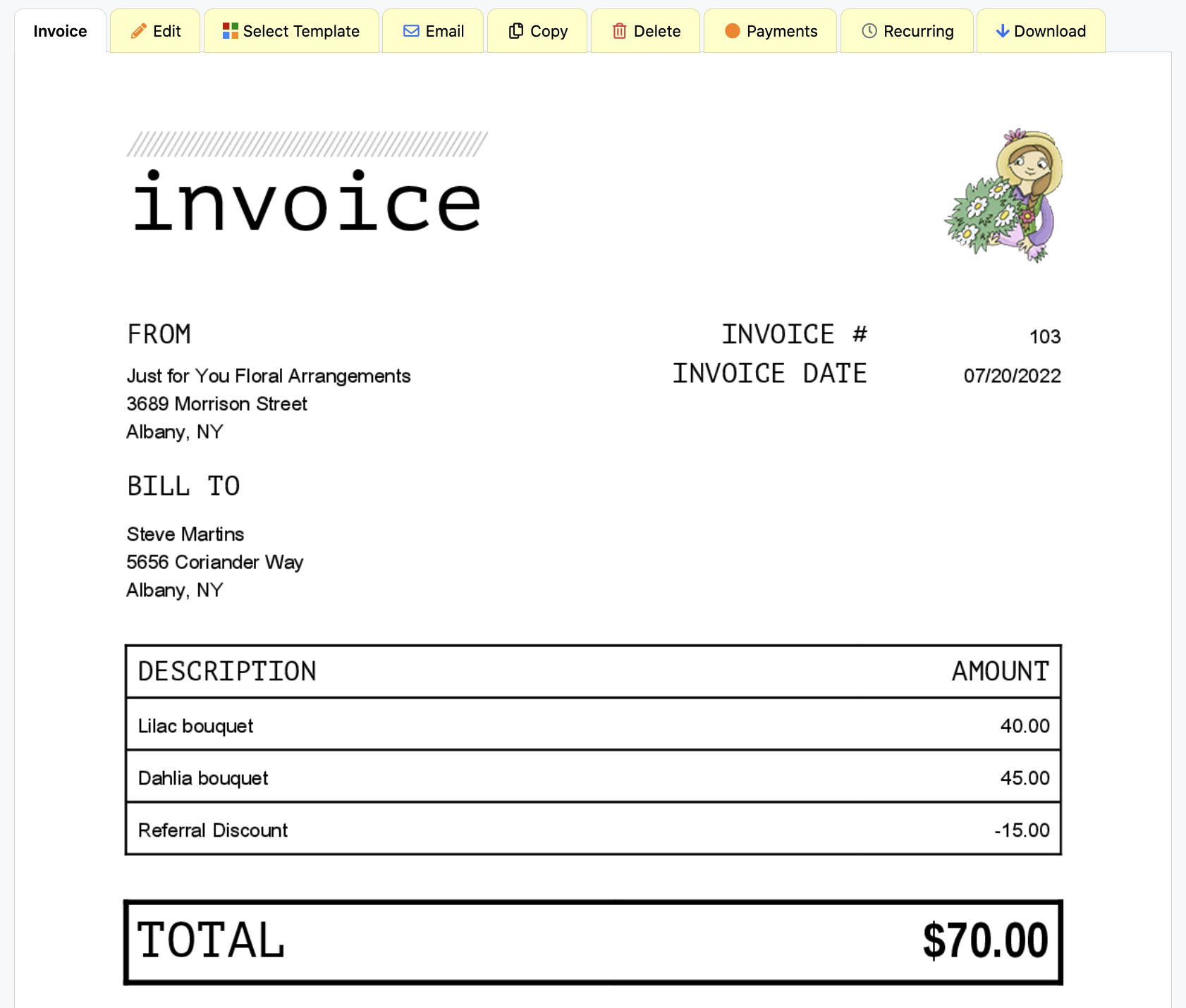 Open Invoice