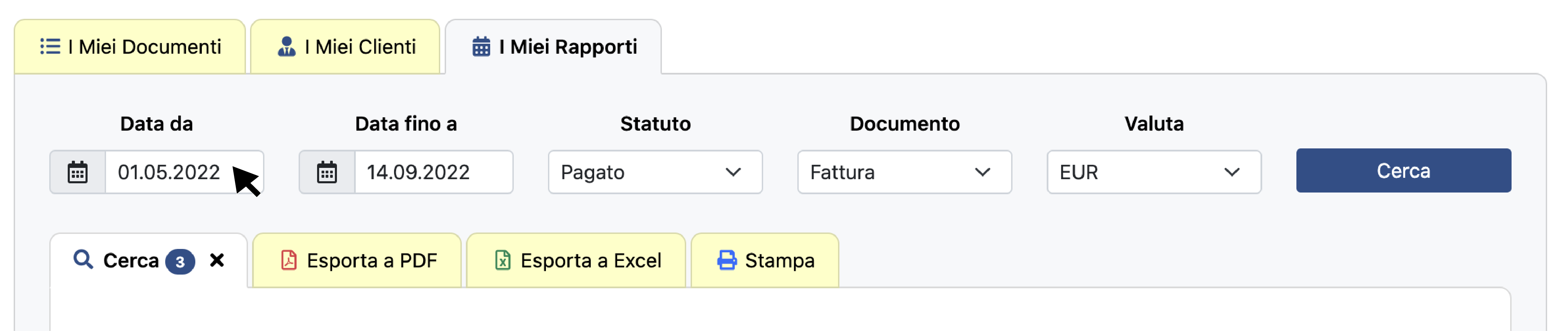 Informazioni di input