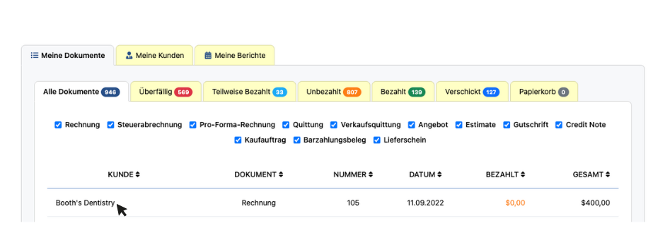 Rechnung kreieren