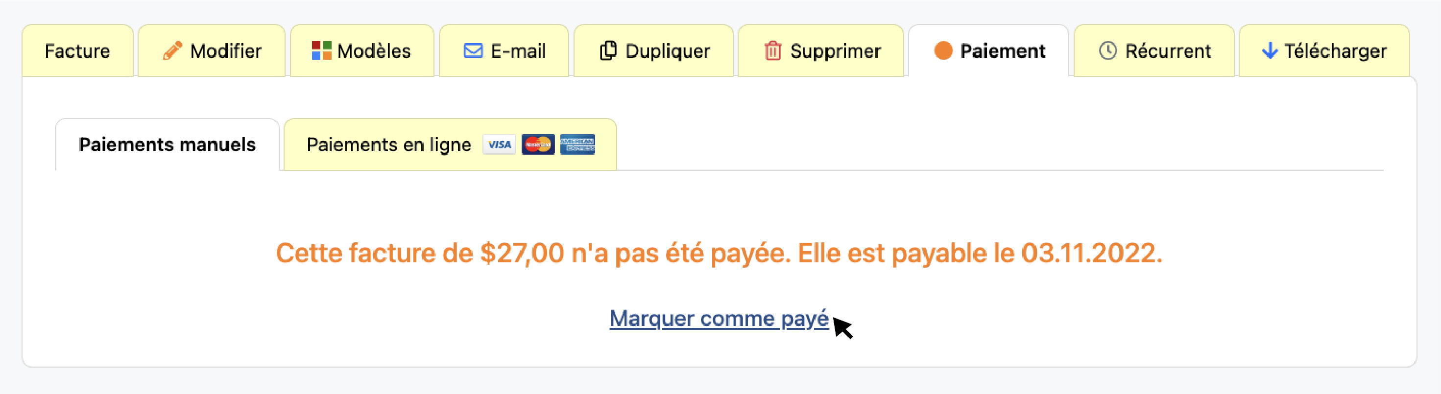 Marquer comme payé